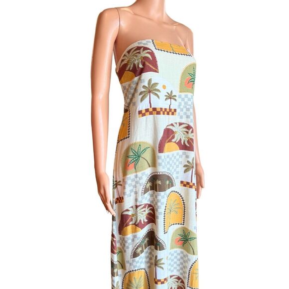 NWT Paper Heart Linen Blend Strapless Maxi Dress XL - Picture 3 of 7